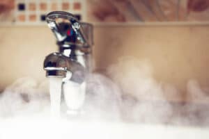 A freshly repaired faucet.